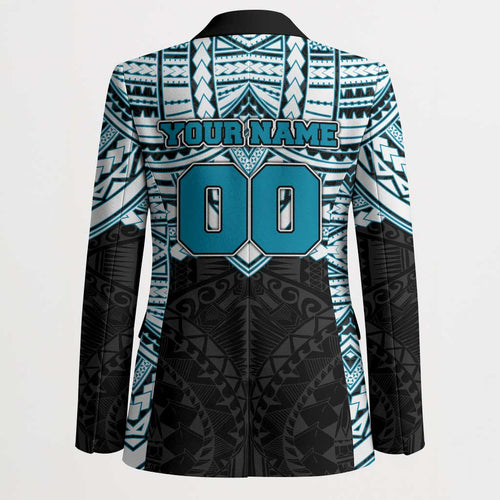 Personalized Port Adelaide Power Blazer Polynesian Tribal Pattern Heritage Football