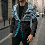 Personalized Port Adelaide Power Blazer Polynesian Tribal Pattern Heritage Football