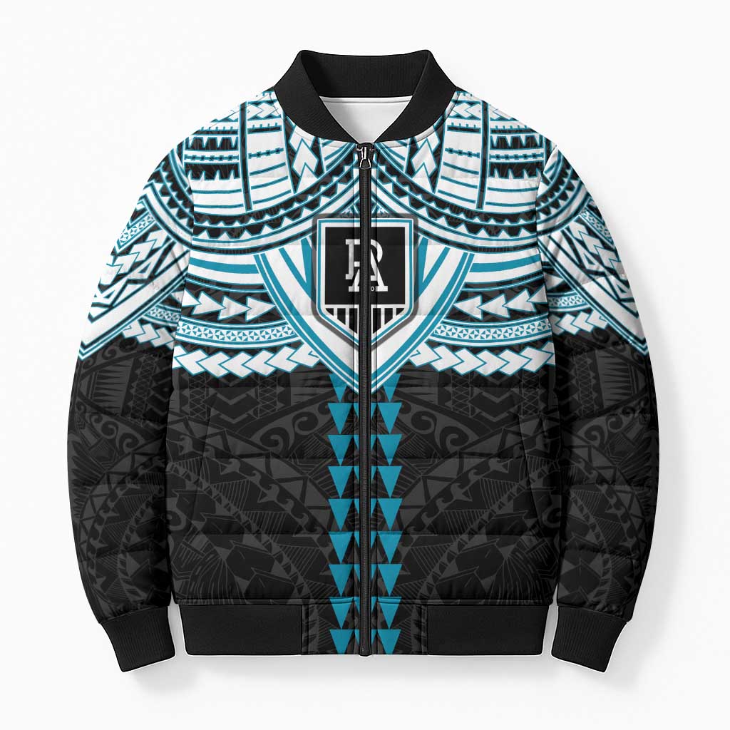 Personalized Port Adelaide Power Bomber Puffer Jacket Polynesian Tribal Pattern Heritage Football