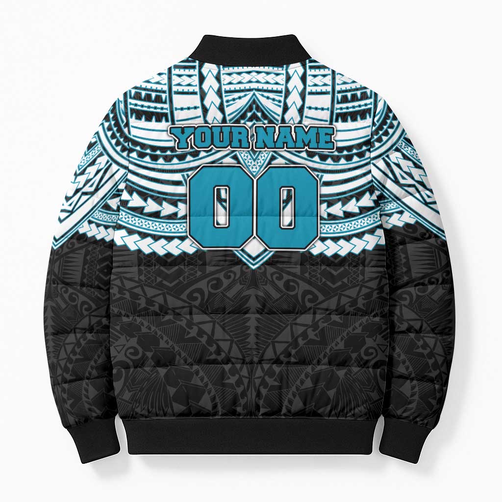 Personalized Port Adelaide Power Bomber Puffer Jacket Polynesian Tribal Pattern Heritage Football