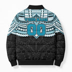 Personalized Port Adelaide Power Bomber Puffer Jacket Polynesian Tribal Pattern Heritage Football