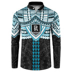 Personalized Port Adelaide Power Button Sweatshirt Polynesian Tribal Pattern Heritage Football