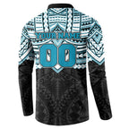 Personalized Port Adelaide Power Button Sweatshirt Polynesian Tribal Pattern Heritage Football