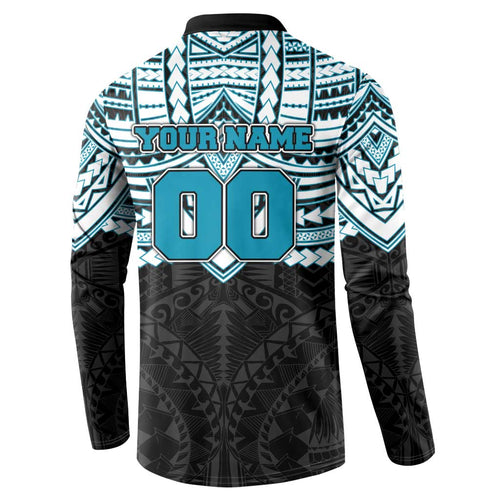 Personalized Port Adelaide Power Button Sweatshirt Polynesian Tribal Pattern Heritage Football