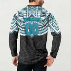 Personalized Port Adelaide Power Button Sweatshirt Polynesian Tribal Pattern Heritage Football
