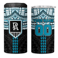 Personalized Port Adelaide Power 4 in 1 Can Cooler Tumbler Polynesian Tribal Pattern Heritage Football