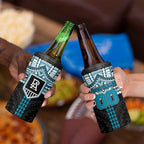 Personalized Port Adelaide Power 4 in 1 Can Cooler Tumbler Polynesian Tribal Pattern Heritage Football