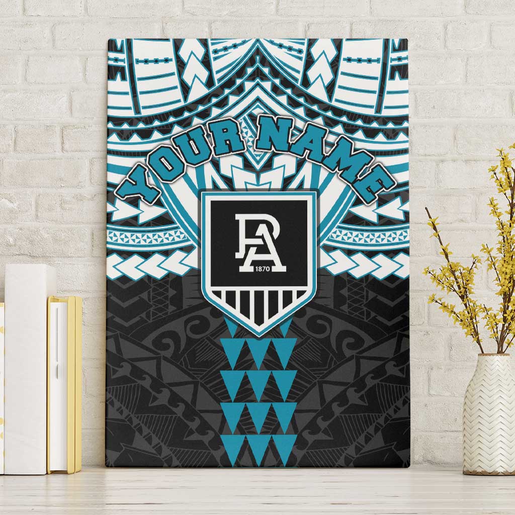 Personalized Port Adelaide Power Canvas Wall Art Polynesian Tribal Pattern Heritage Football