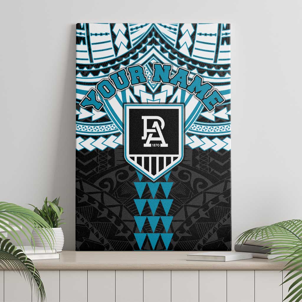 Personalized Port Adelaide Power Canvas Wall Art Polynesian Tribal Pattern Heritage Football