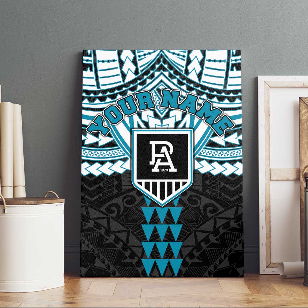 Personalized Port Adelaide Power Canvas Wall Art Polynesian Tribal Pattern Heritage Football