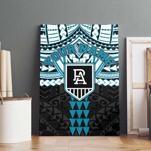 Personalized Port Adelaide Power Canvas Wall Art Polynesian Tribal Pattern Heritage Football