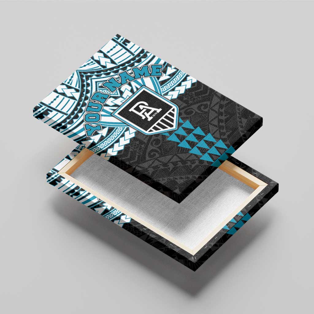Personalized Port Adelaide Power Canvas Wall Art Polynesian Tribal Pattern Heritage Football
