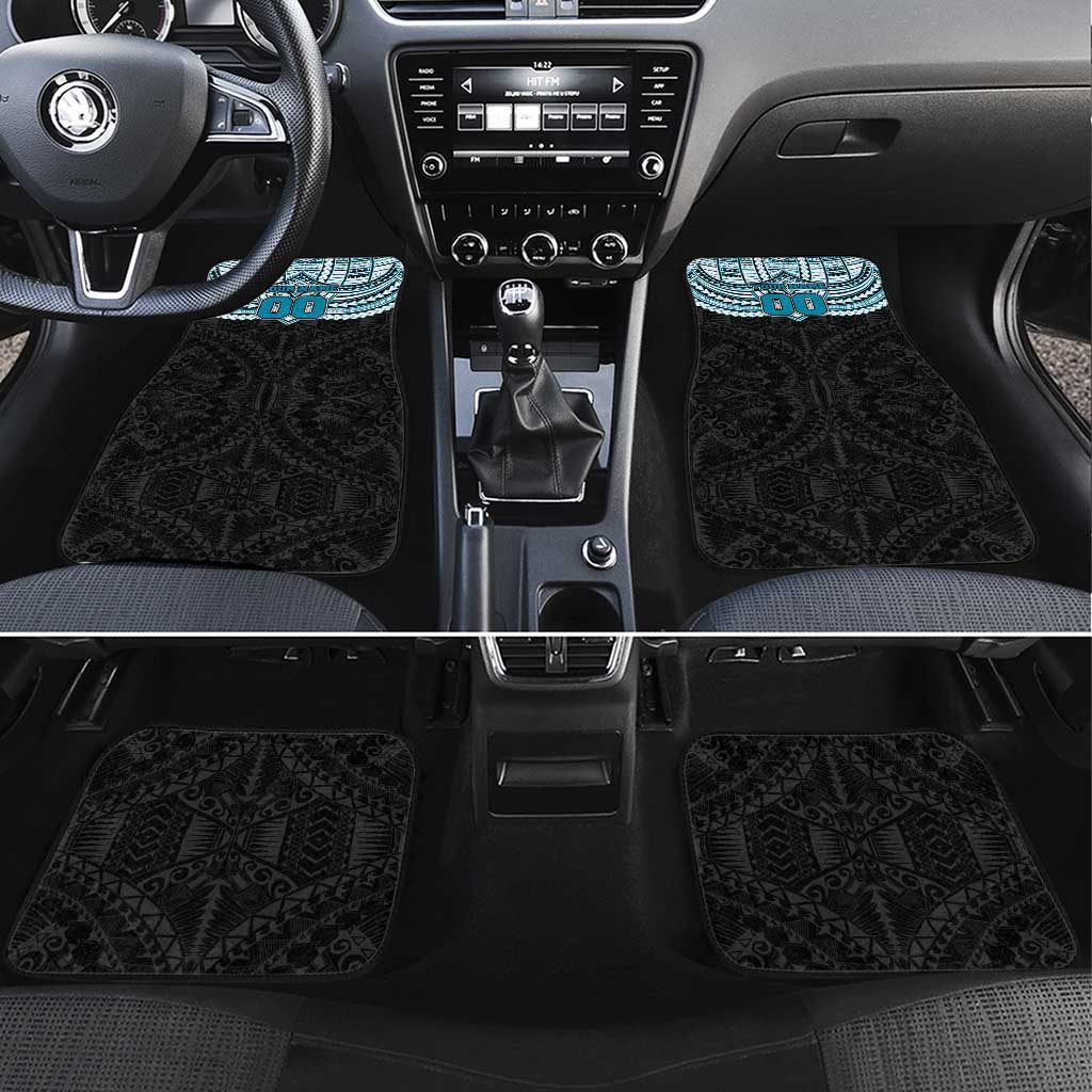 Personalized Port Adelaide Power Car Mats Polynesian Tribal Pattern Heritage Football