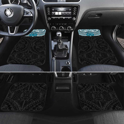 Personalized Port Adelaide Power Car Mats Polynesian Tribal Pattern Heritage Football