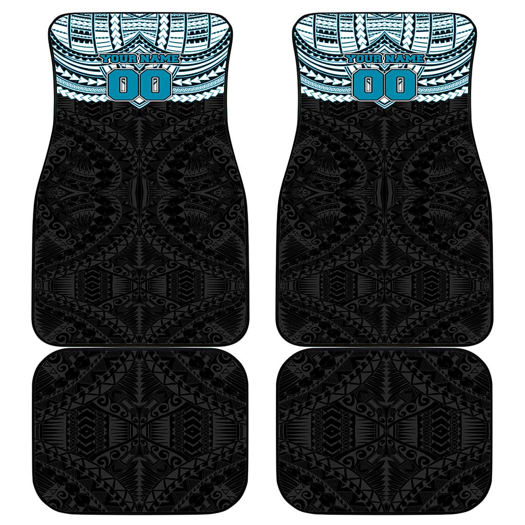 Personalized Port Adelaide Power Car Mats Polynesian Tribal Pattern Heritage Football