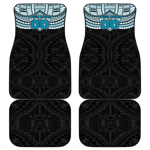 Personalized Port Adelaide Power Car Mats Polynesian Tribal Pattern Heritage Football