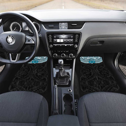 Personalized Port Adelaide Power Car Mats Polynesian Tribal Pattern Heritage Football