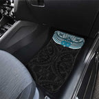 Personalized Port Adelaide Power Car Mats Polynesian Tribal Pattern Heritage Football
