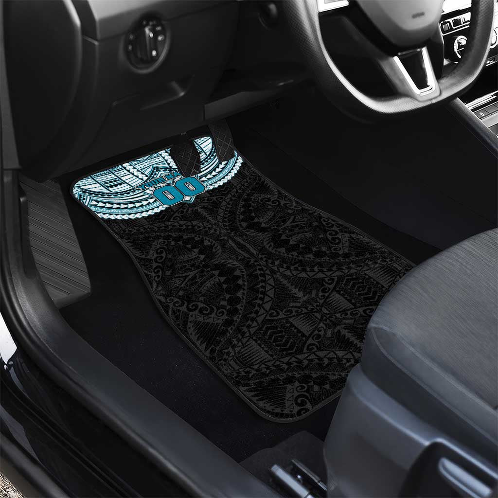 Personalized Port Adelaide Power Car Mats Polynesian Tribal Pattern Heritage Football