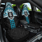 Personalized Port Adelaide Power Car Seat Cover Polynesian Tribal Pattern Heritage Football