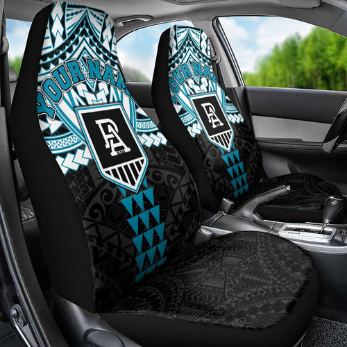 Personalized Port Adelaide Power Car Seat Cover Polynesian Tribal Pattern Heritage Football