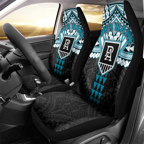 Personalized Port Adelaide Power Car Seat Cover Polynesian Tribal Pattern Heritage Football