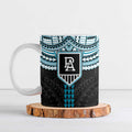 Personalized Port Adelaide Power Ceramic Mug Polynesian Tribal Pattern Heritage Football