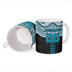 Personalized Port Adelaide Power Ceramic Mug Polynesian Tribal Pattern Heritage Football