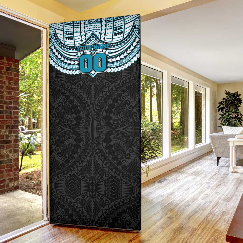 Personalized Port Adelaide Power Door Cover Polynesian Tribal Pattern Heritage Football