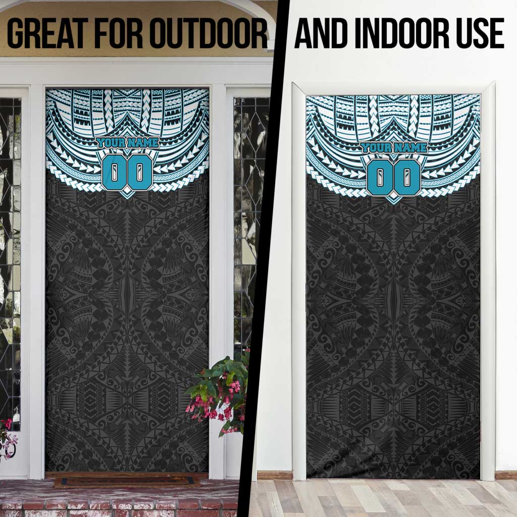 Personalized Port Adelaide Power Door Cover Polynesian Tribal Pattern Heritage Football