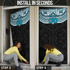 Personalized Port Adelaide Power Door Cover Polynesian Tribal Pattern Heritage Football