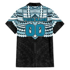 Personalized Port Adelaide Power Family Matching Off Shoulder Maxi Dress and Hawaiian Shirt Polynesian Tribal Pattern Heritage Football