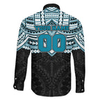Personalized Port Adelaide Power Family Matching Off Shoulder Maxi Dress and Hawaiian Shirt Polynesian Tribal Pattern Heritage Football