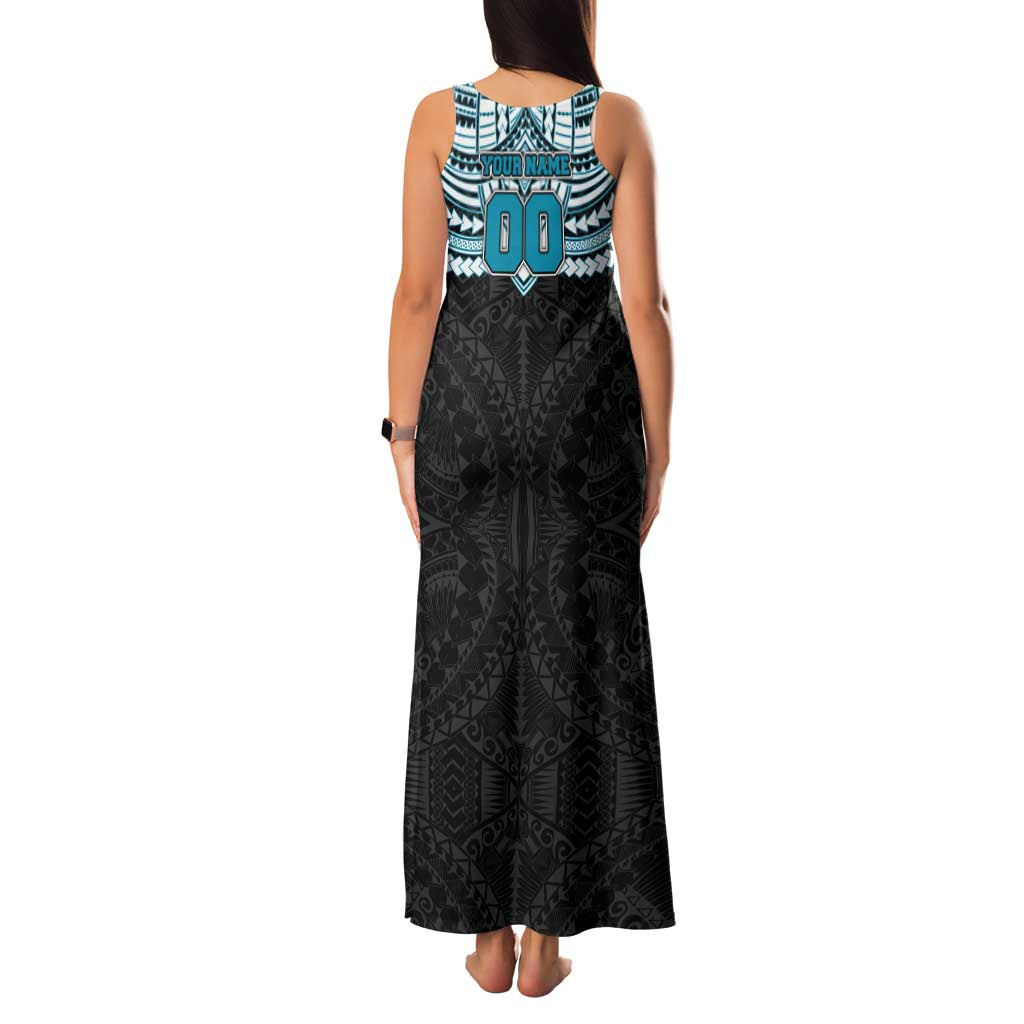 Personalized Port Adelaide Power Family Matching Tank Maxi Dress and Hawaiian Shirt Polynesian Tribal Pattern Heritage Football