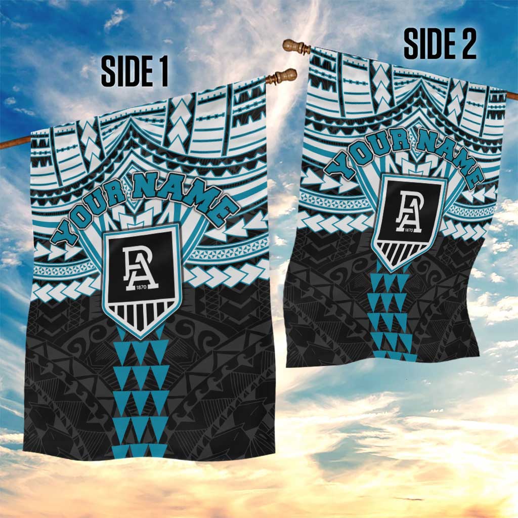Personalized Port Adelaide Power Garden Flag Polynesian Tribal Pattern Heritage Football