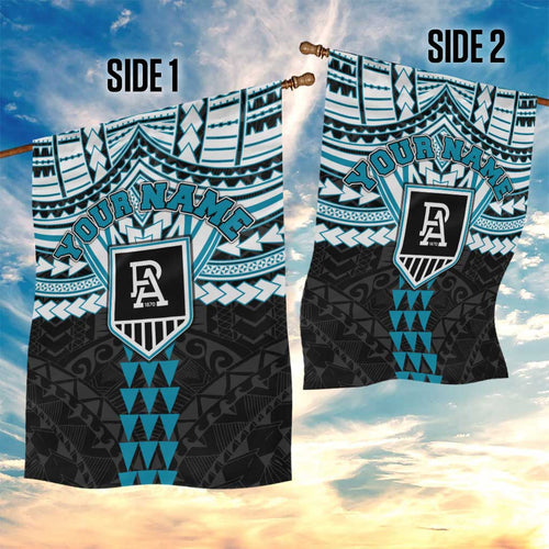 Personalized Port Adelaide Power Garden Flag Polynesian Tribal Pattern Heritage Football