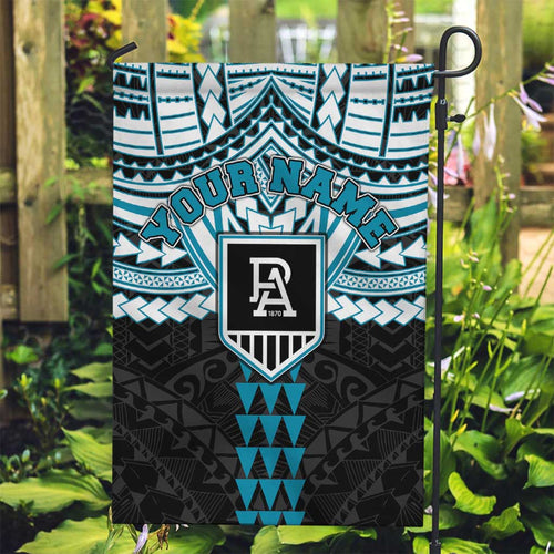 Personalized Port Adelaide Power Garden Flag Polynesian Tribal Pattern Heritage Football