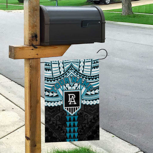 Personalized Port Adelaide Power Garden Flag Polynesian Tribal Pattern Heritage Football