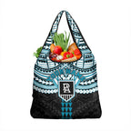 Personalized Port Adelaide Power Grocery Bag Polynesian Tribal Pattern Heritage Football