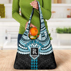 Personalized Port Adelaide Power Grocery Bag Polynesian Tribal Pattern Heritage Football