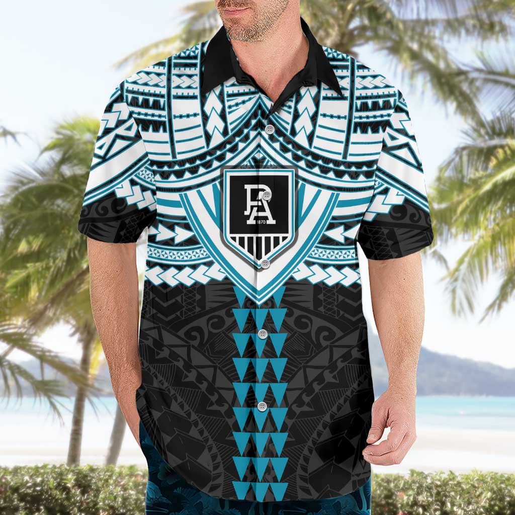 Personalized Port Adelaide Power Hawaiian Shirt Polynesian Tribal Pattern Heritage Football