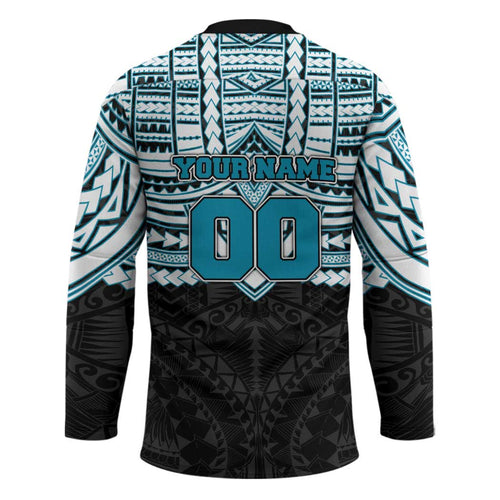 Personalized Port Adelaide Power Hockey Jersey Polynesian Tribal Pattern Heritage Football