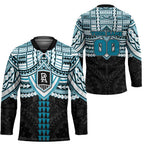 Personalized Port Adelaide Power Hockey Jersey Polynesian Tribal Pattern Heritage Football