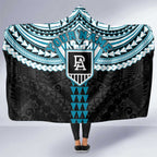 Personalized Port Adelaide Power Hooded Blanket Polynesian Tribal Pattern Heritage Football