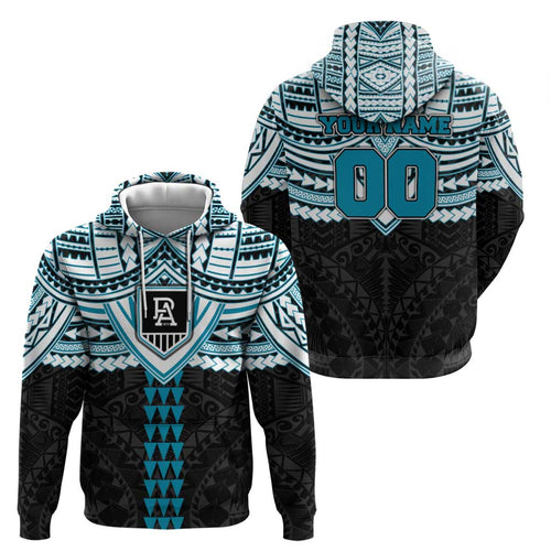 Personalized Port Adelaide Power Hoodie Polynesian Tribal Pattern Heritage Football