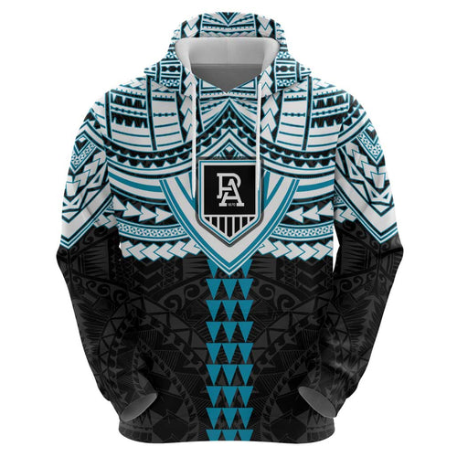 Personalized Port Adelaide Power Hoodie Polynesian Tribal Pattern Heritage Football