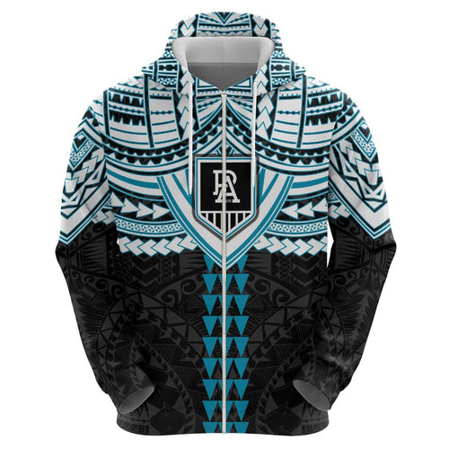 Personalized Port Adelaide Power Hoodie Polynesian Tribal Pattern Heritage Football