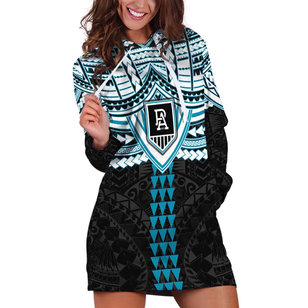 Personalized Port Adelaide Power Hoodie Dress Polynesian Tribal Pattern Heritage Football