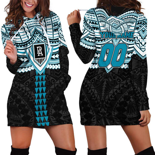Personalized Port Adelaide Power Hoodie Dress Polynesian Tribal Pattern Heritage Football