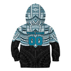 Personalized Port Adelaide Power Kid Hoodie Polynesian Tribal Pattern Heritage Football